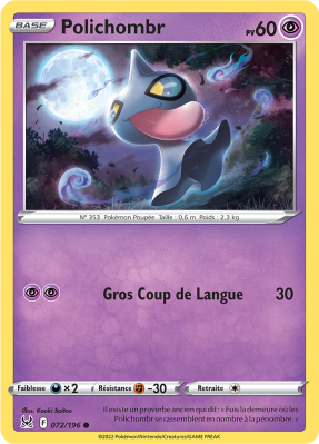 Carte Pokémon Polichombr 072/196 Commune Origine Perdue