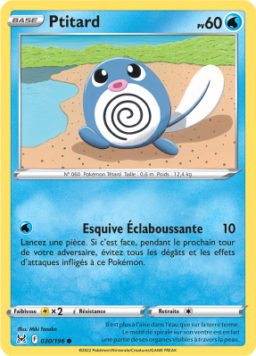 Carte Pokémon Ptitard 030/196 Commune Origine Perdue