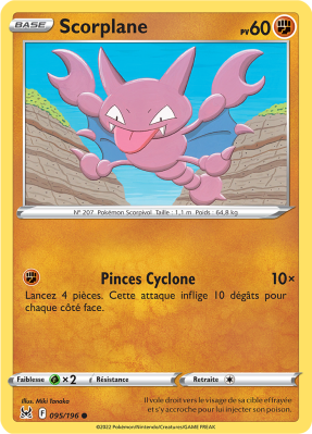 Carte Pokémon Scorplane 095/196 Commune Origine Perdue
