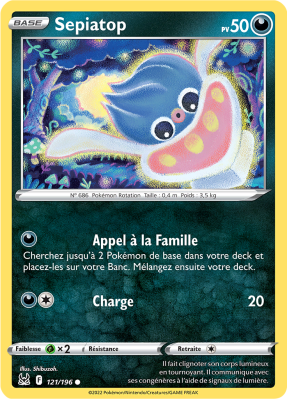 Carte Pokémon Sepiatop 121/196 Commune Origine Perdue
