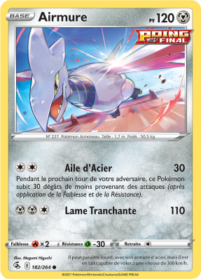 Carte Pokémon Airmure 182/264 Commune Poing de Fusion