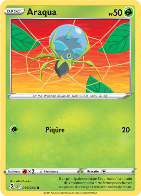 Carte Pokémon Araqua 019/264 Commune Poing de Fusion