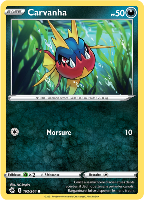 Carte Pokémon Carvanha 162/264 Commune Poing de Fusion