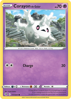Carte Pokémon Corayon de Galar 117/264 Commune Poing de Fusion