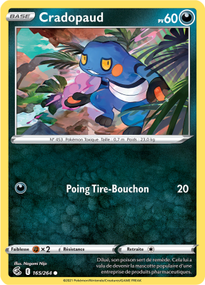 Carte Pokémon Cradopaud 165/264 Commune Poing de Fusion