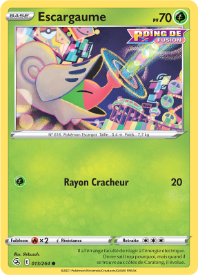 Carte Pokémon Escargaume 013/264 Commune Poing de Fusion