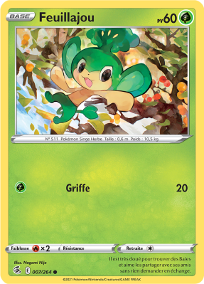 Carte Pokémon Feuillajou 007/264 Commune Poing de Fusion