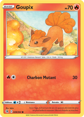 Carte Pokémon Goupix 028/264 Commune Poing de Fusion