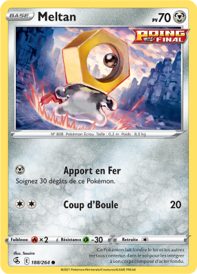 Carte Pokémon Meltan 188/264 Commune Poing de Fusion