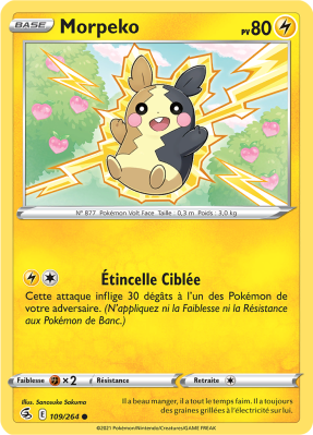 Carte Pokémon Morpeko 109/264 Commune Poing de Fusion