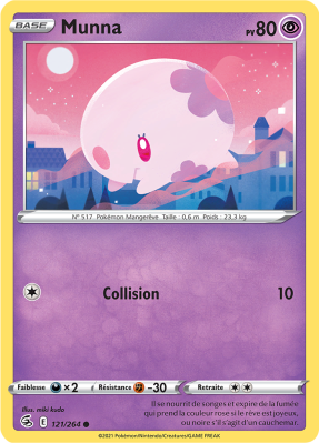 Carte Pokémon Munna 121/264 Commune Poing de Fusion