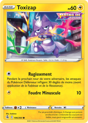 Carte Pokémon Toxizap 106/264 Commune Poing de Fusion