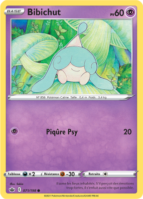 Carte Pokémon Bibichut 071/198 Commune Règne de Glace