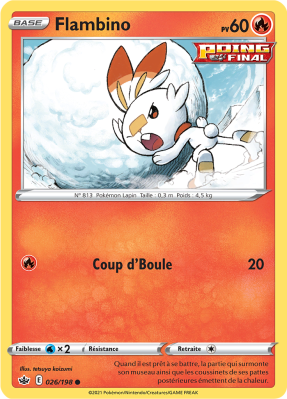 Carte Pokémon Flambino 026/198 Commune Règne de Glace