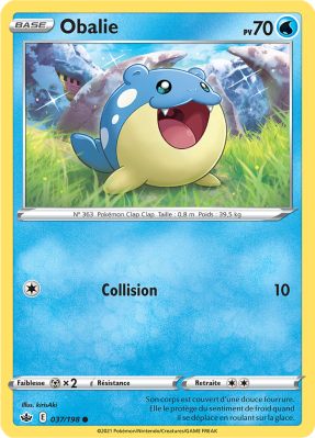 Carte Pokémon Obalie 037/198 Commune Règne de Glace