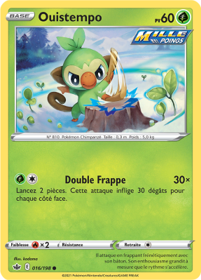 Carte Pokémon Ouistempo 016/198 Commune Règne de Glace