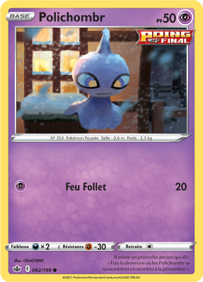Carte Pokémon Polichombr 062/198 Commune Règne de Glace
