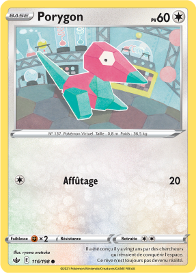 Carte Pokémon Porygon 116/198 Commune Règne de Glace