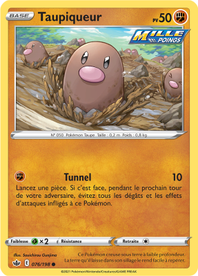 Carte Pokémon Taupiqueur 076/198 Commune Règne de Glace