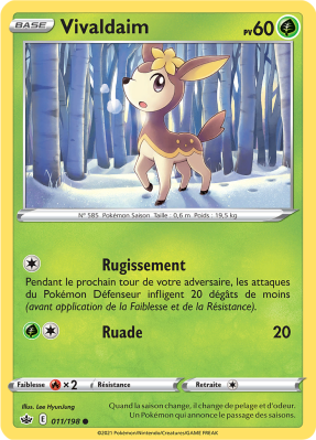Carte Pokémon Vivaldaim 011/198 Commune Règne de Glace