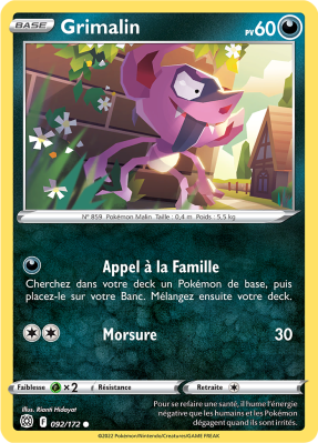 Carte Pokémon Grimalin 092/172 Commune Stars Étincelantes