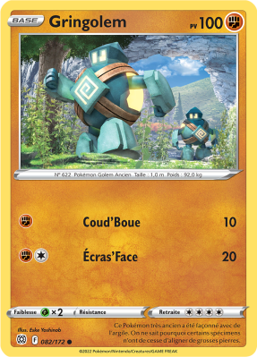Carte Pokémon Gringolem 082/172 Commune Stars Étincelantes