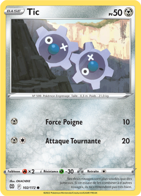 Carte Pokémon Tic 102/172 Commune Stars Étincelantes