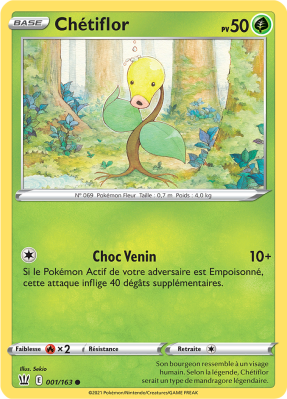 Carte Pokémon Chétiflor 001/163 Commune Styles de Combat