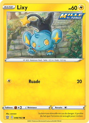 Carte Pokémon Lixy 046/163 Commune Styles de Combat