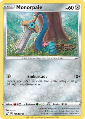 Carte Pokémon Monorpale 105/163 Commune Styles de Combat