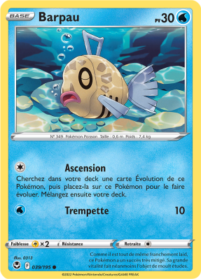 Carte Pokémon Barpau 039/195 Commune Tempête Argentée