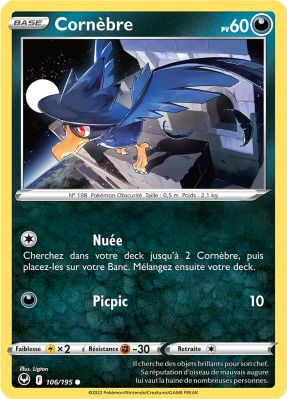 Carte Pokémon Cornèbre 106/195 Commune Tempête Argentée