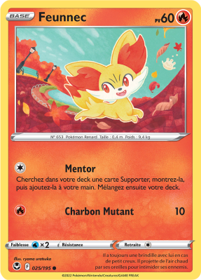 Carte Pokémon Feunnec 025/195 Commune Tempête Argentée