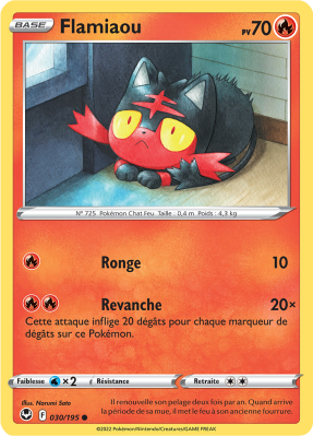 Carte Pokémon Flamiaou 030/195 Commune Tempête Argentée