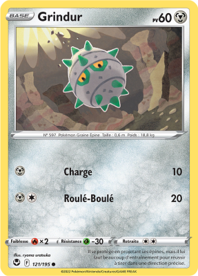 Carte Pokémon Grindur 121/195 Commune Tempête Argentée