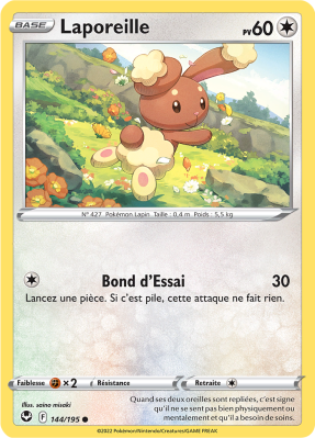 Carte Pokémon Laporeille 144/195 Commune Tempête Argentée