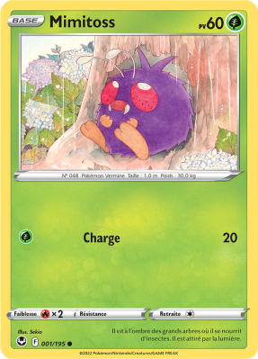 Carte Pokémon Mimitoss 001/195 Commune Tempête Argentée
