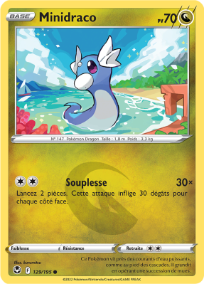 Carte Pokémon Minidraco 129/195 Commune Tempête Argentée