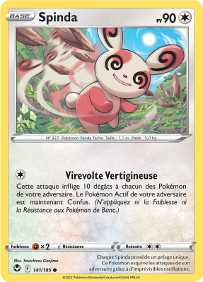 Carte Pokémon Spinda 141/195 Commune Tempête Argentée