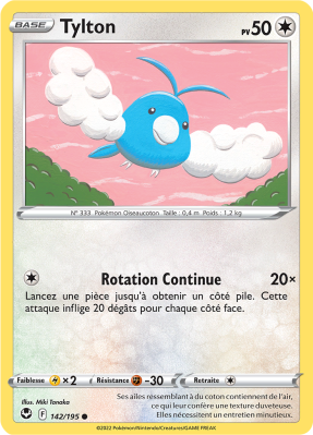 Carte Pokémon Tylton 142/195 Commune Tempête Argentée