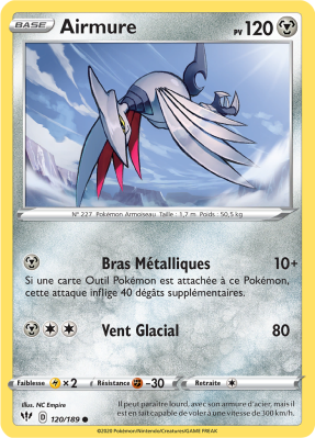 Carte Pokémon Airmure 120/189 Commune Ténèbres Embrasées