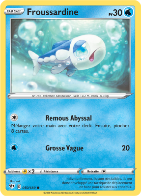 Carte Pokémon Froussardine 050/189 Commune Ténèbres Embrasées