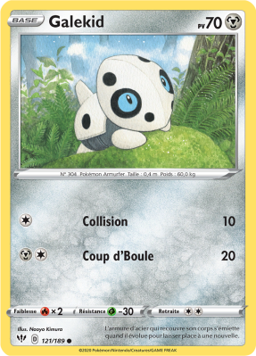 Carte Pokémon Galekid 121/189 Commune Ténèbres Embrasées