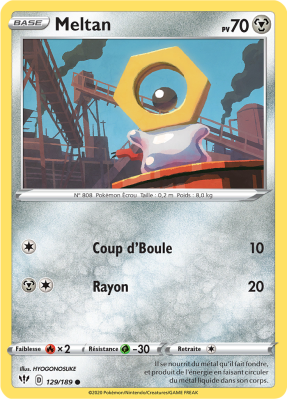 Carte Pokémon Meltan 129/189 Commune Ténèbres Embrasées