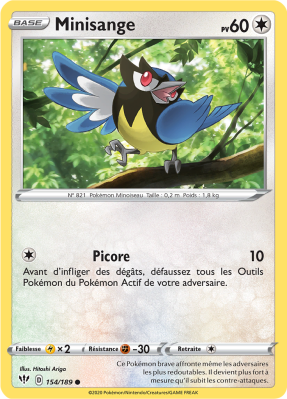 Carte Pokémon Minisange 154/189 Commune Ténèbres Embrasées