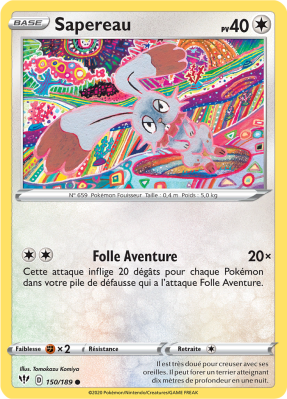 Carte Pokémon Sapereau 150/189 Commune Ténèbres Embrasées