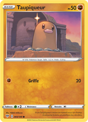 Carte Pokémon Taupiqueur 084/189 Commune Ténèbres Embrasées