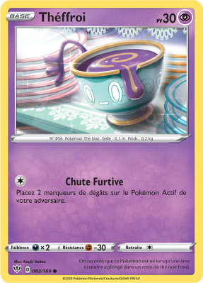 Carte Pokémon Théffroi 082/189 Commune Ténèbres Embrasées