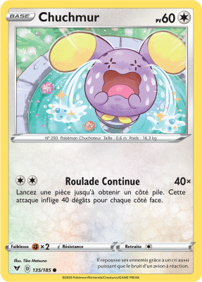 Carte Pokémon Chuchmur 135/185 Commune Voltage Éclatant