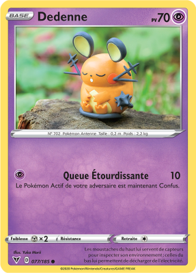 Carte Pokémon Dedenne 077/185 Commune Voltage Éclatant